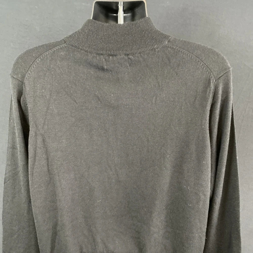 Jos A Bank Mens 100% Merino Wool Black 1/4 Zip Pullover XXL‎ New With Tags